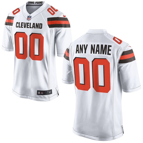 Youth Limited Nike Jersey White Road - Customized NFL Cleveland Browns